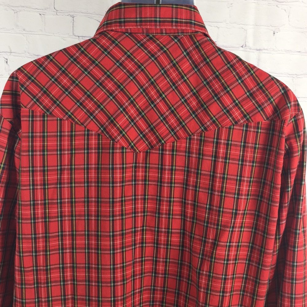 Rustler  Plaid Western Shirt Size Medium - Picture 5 of 6